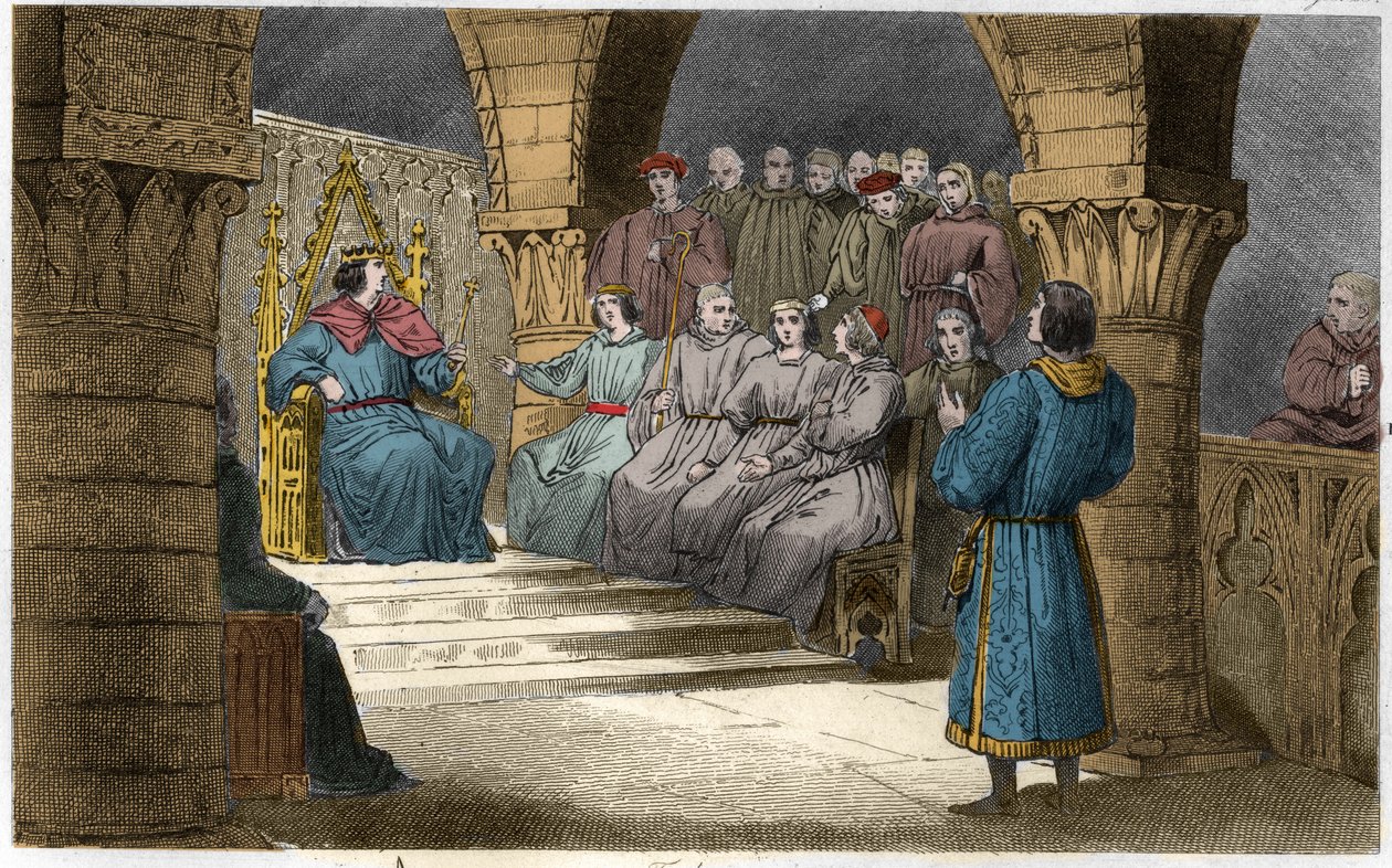 फिलिप वी (१२९४-१३२२) द टॉल एंड द स्टेट्स-जनरल ने जीन II (सैलिक लॉ) के ढोंग को खारिज कर दिया - फिलिप वी डिट "" ले लॉन्ग"" (1294-1322) - द स्टेट्स-जेनरॉक्स, लौवर को बुलाया गया, फिलिप वी किंग घोषित किया गया और उनकी भतीजी जीन को ताज से बाहर द्वारा एम्ब्रोडि टार्डिउ