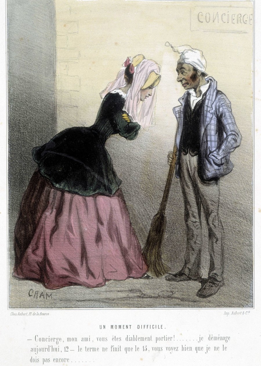 एक कठिन क्षण (किराया) - चाम द्वारा "" मेडेलिन्स "" में, v.1870-1880 द्वारा Amedee de Noe (चाम)