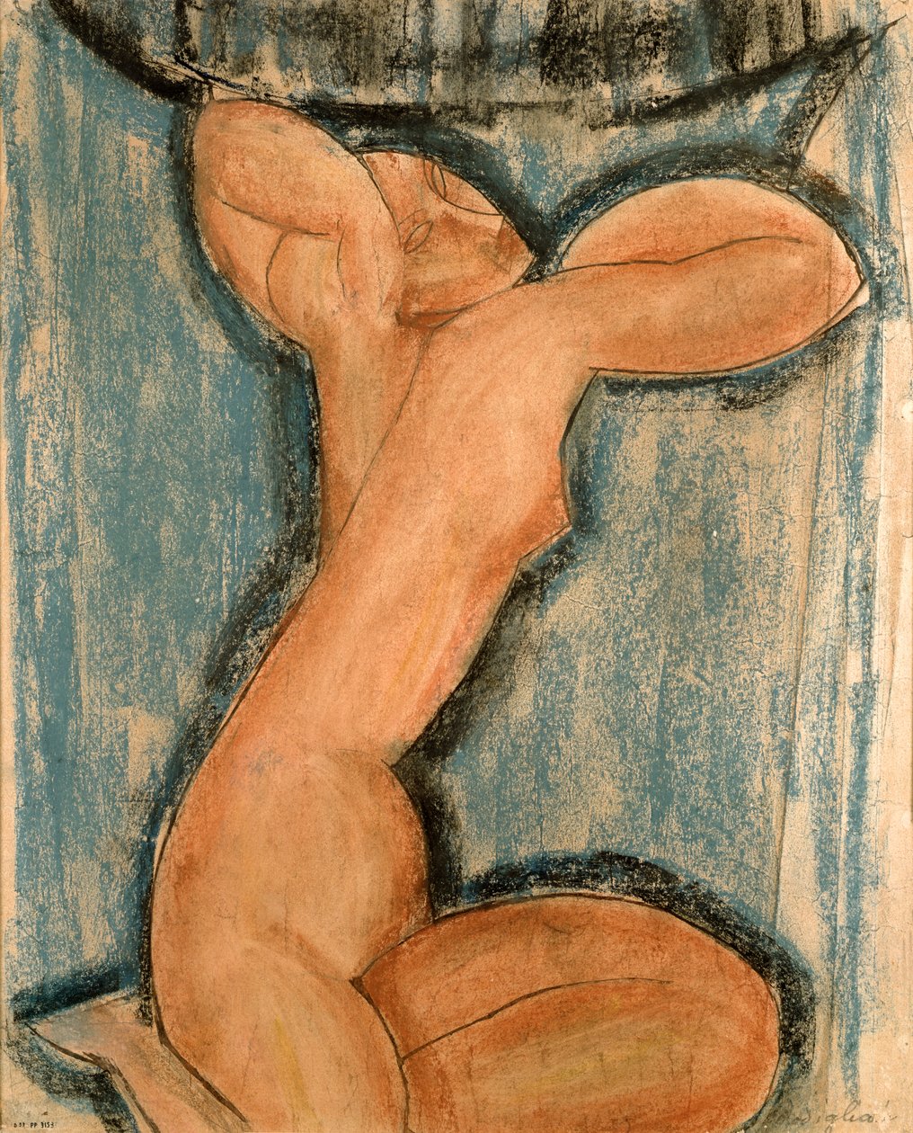 Caryatid, 1911 (कागज पर पेस्टल) द्वारा एमेडियो मोदिग्लिआनी