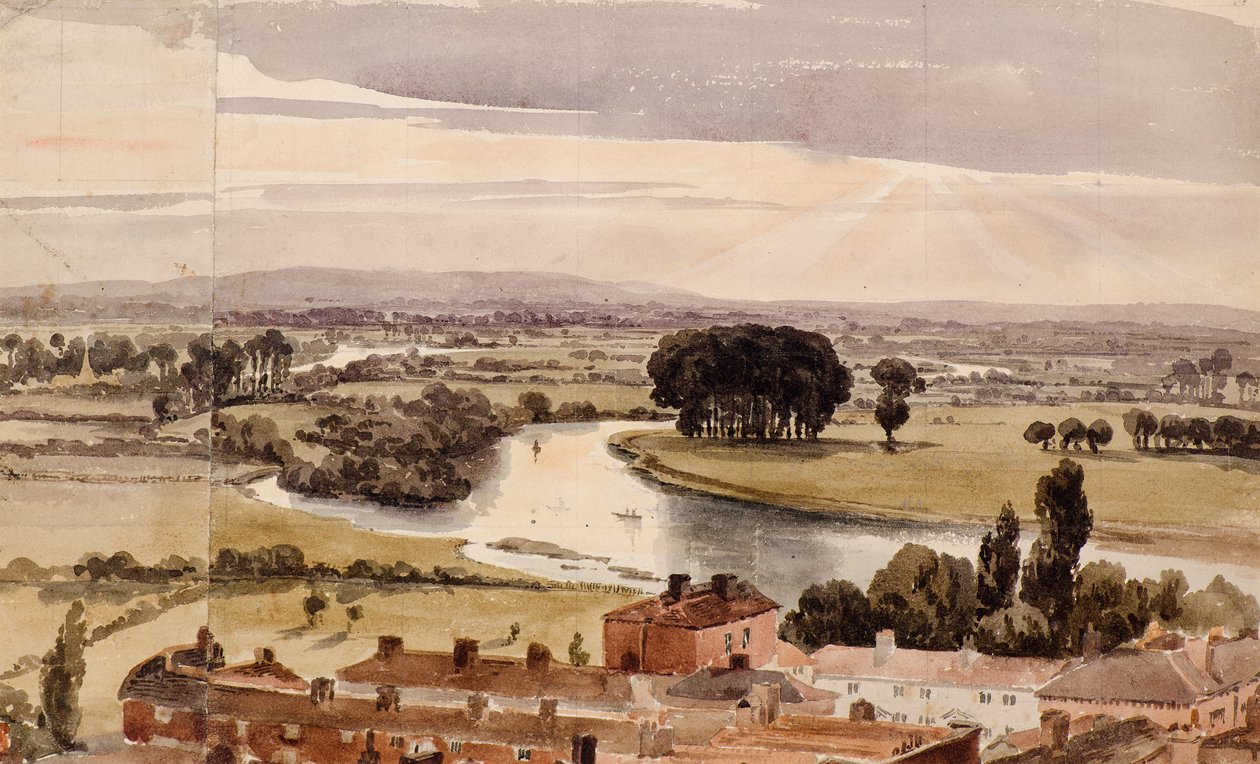 नयनाभिराम लैंडस्केप दृश्य, c.1804 (जल रंग) द्वारा अमेलिया लोंग