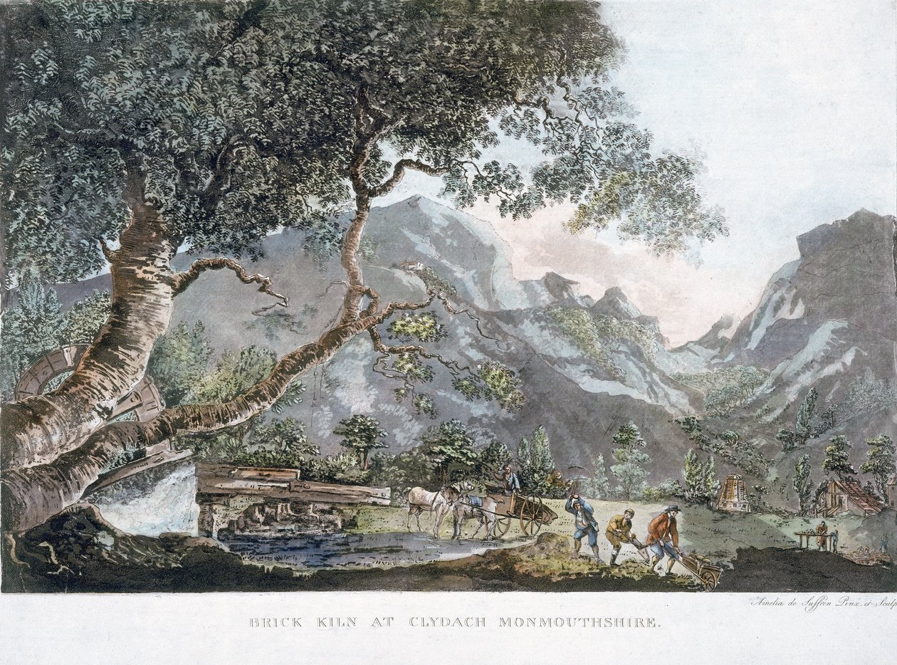 क्लाइड, मॉनमाउथशायर, 1795 में रंगीन ईंट द्वारा अमेलिया डे सुफ्रेन