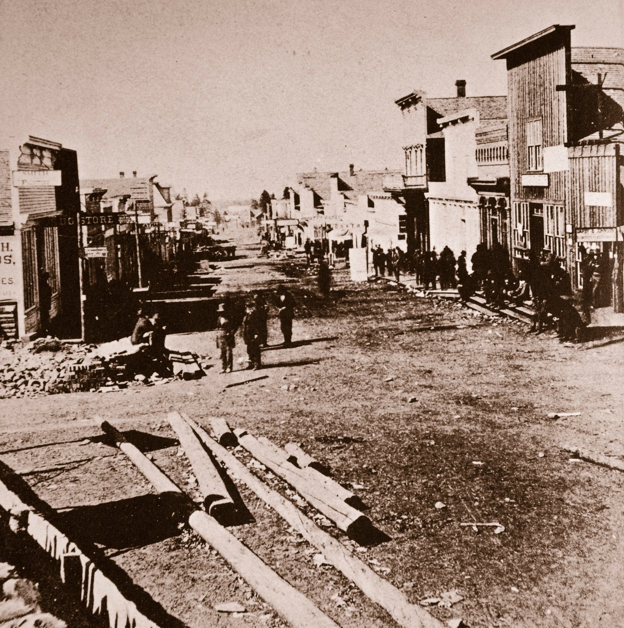 लीडविले कोलोराडो, 1870 (सेपिया फोटो) द्वारा अमेरिकी फोटोग्राफर