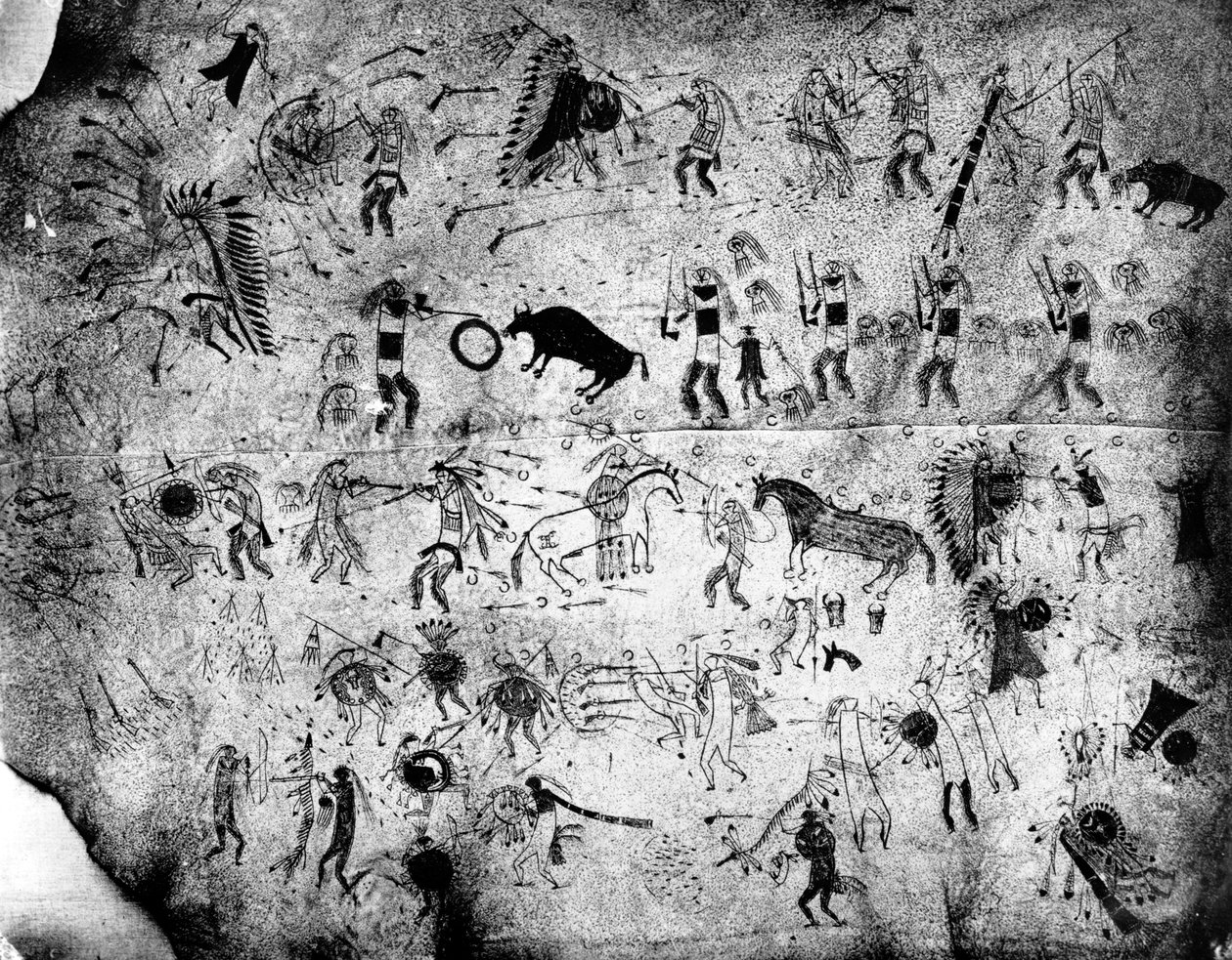 चित्रित भैंस छिपाना, c.1900 द्वारा अमेरिकी फोटोग्राफर