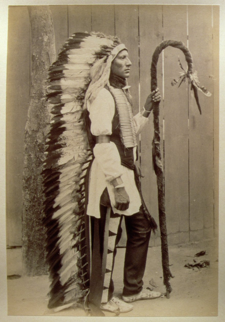 बफ़ेलो बिल वाइल्ड वेस्ट, 1889 से एक मूल अमेरिकी का चित्रण द्वारा अमेरिकी फोटोग्राफर