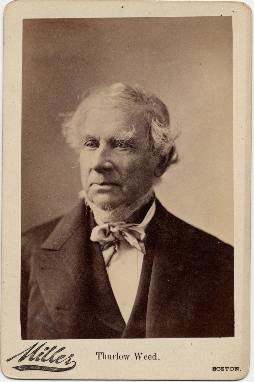थुरलो वीड (1797-1882), अमेरिकी राजनीतिज्ञ और पत्रकार; जॉर्ज मिलर द्वारा फोटो, बोस्टन (एल्बम फोटो) द्वारा अमेरिकी फोटोग्राफर