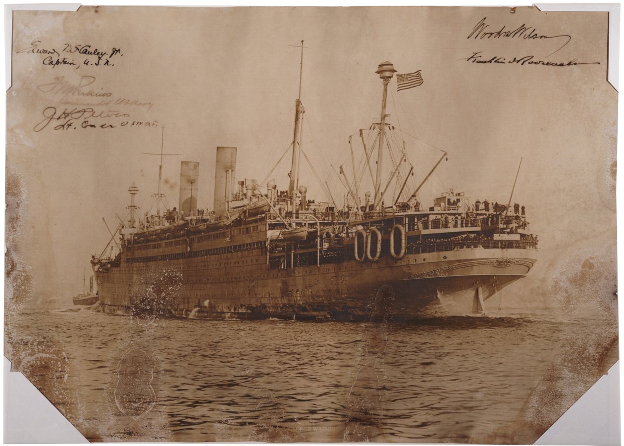 यूएसएस जॉर्ज वाशिंगटन, c.1918 (सीपिया फोटो) द्वारा अमेरिकी फोटोग्राफर