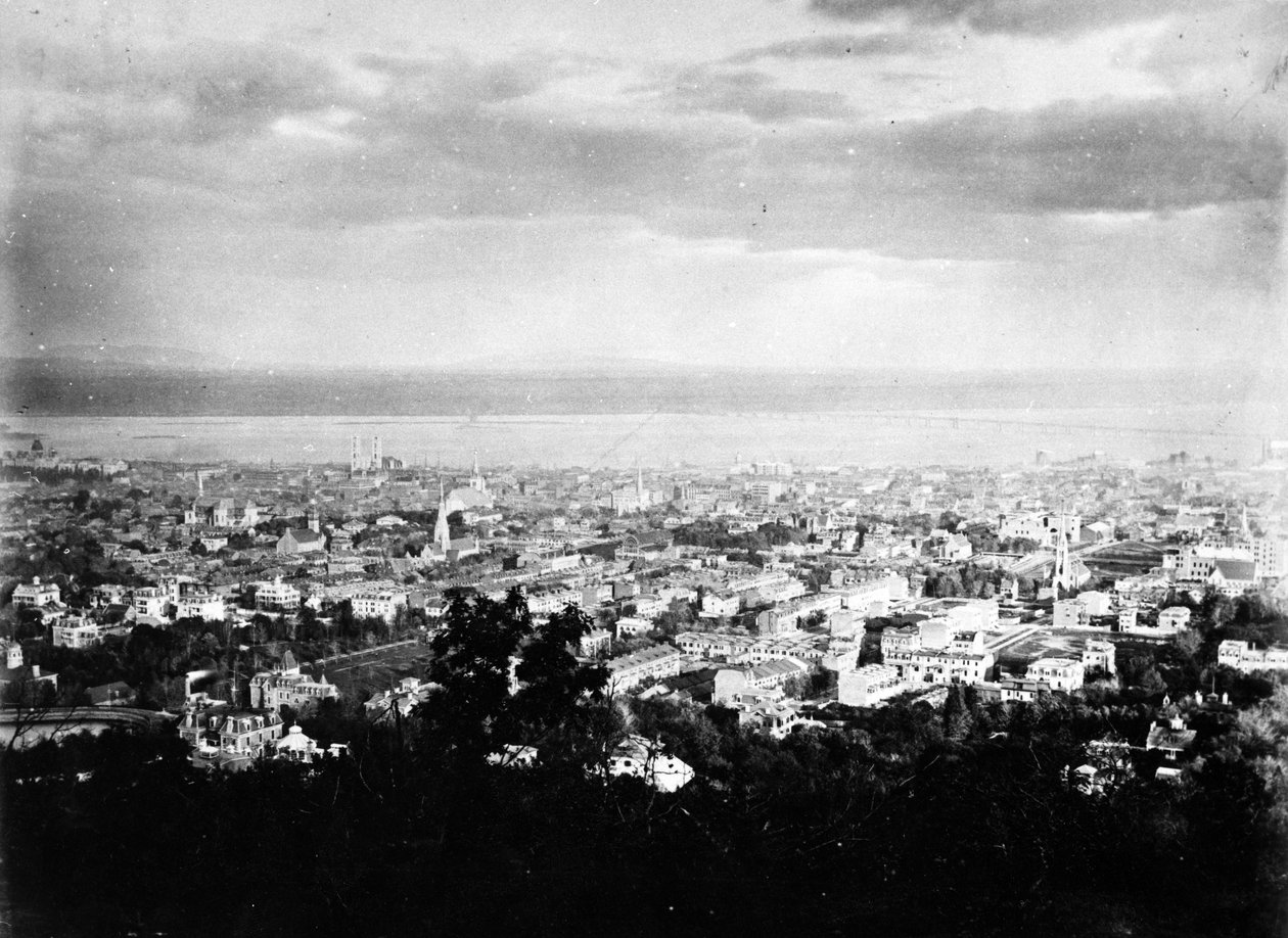 माउंट रॉयल पार्क से मॉन्ट्रियल का दृश्य, c.1860-90 द्वारा अमेरिकी फोटोग्राफर