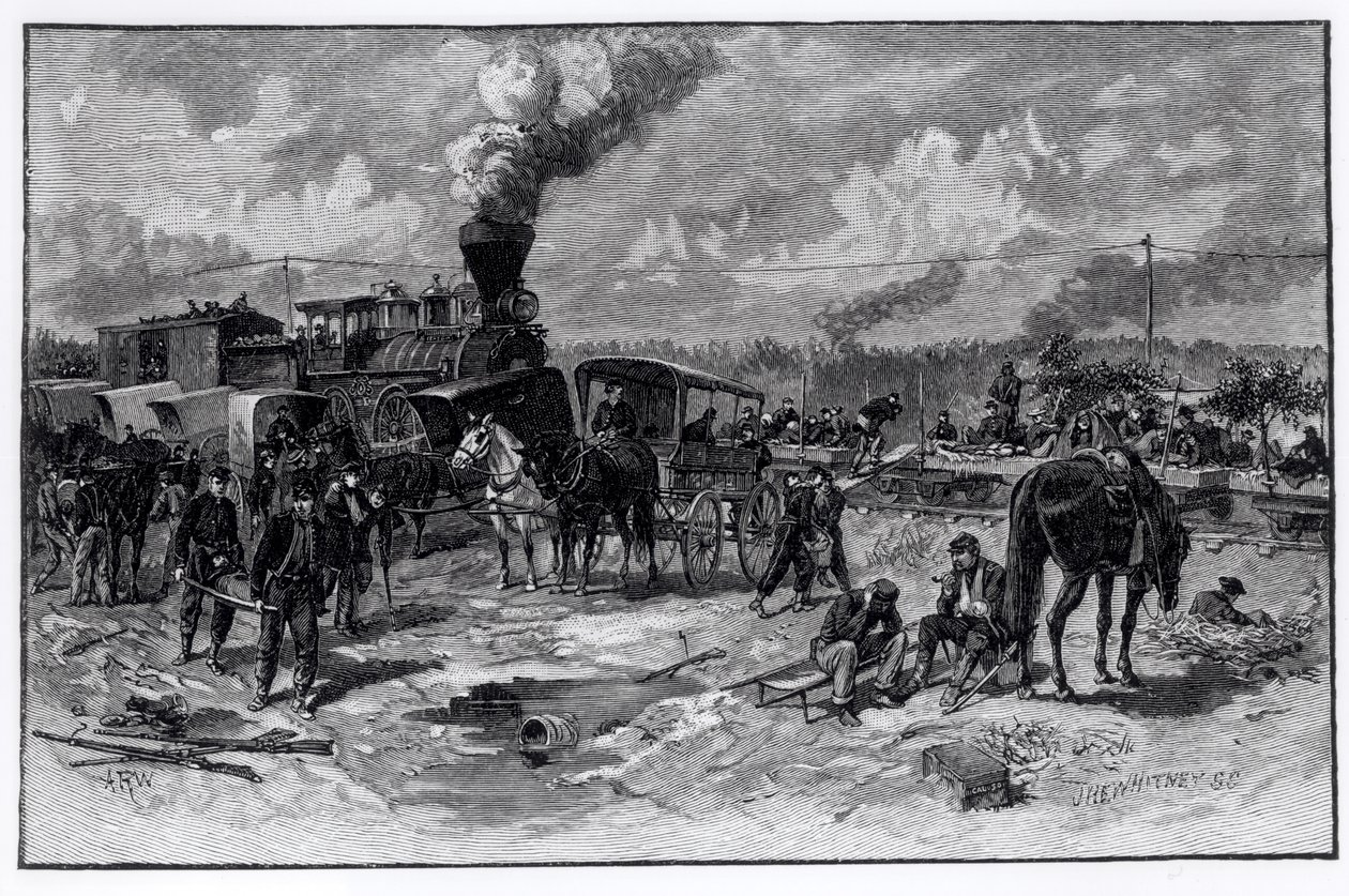 सात पाइंस की लड़ाई के बाद, जून 1862, जॉन व्हिटनी (1840-91), 1888 द्वारा उत्कीर्ण &39;बैटल एंड लीडर्स ऑफ़ सिविल वॉर&39; से। द्वारा अमेरिकी स्कूल