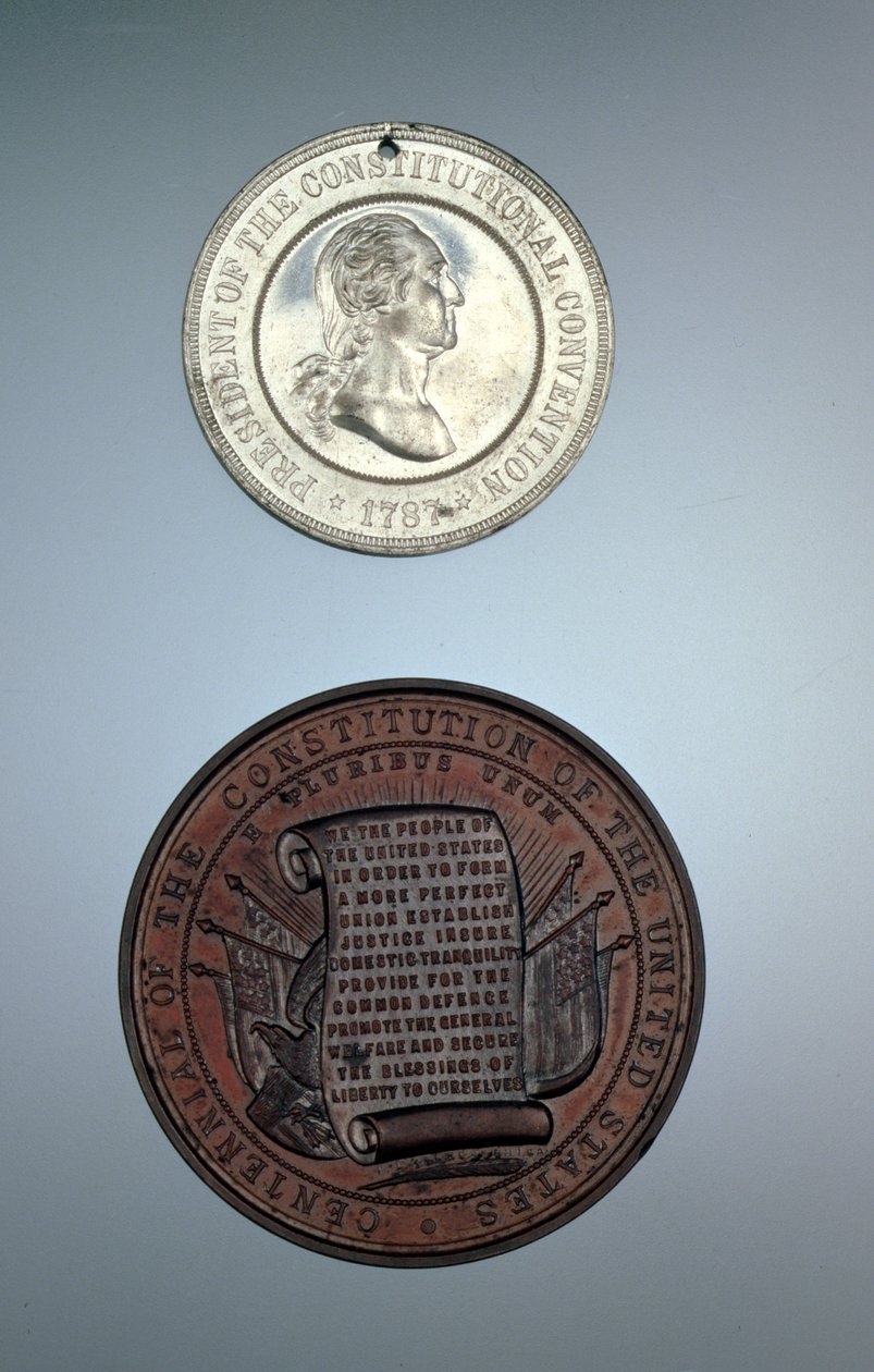 संवैधानिक स्मारक पदक, 1887 (धातु) द्वारा अमेरिकी स्कूल