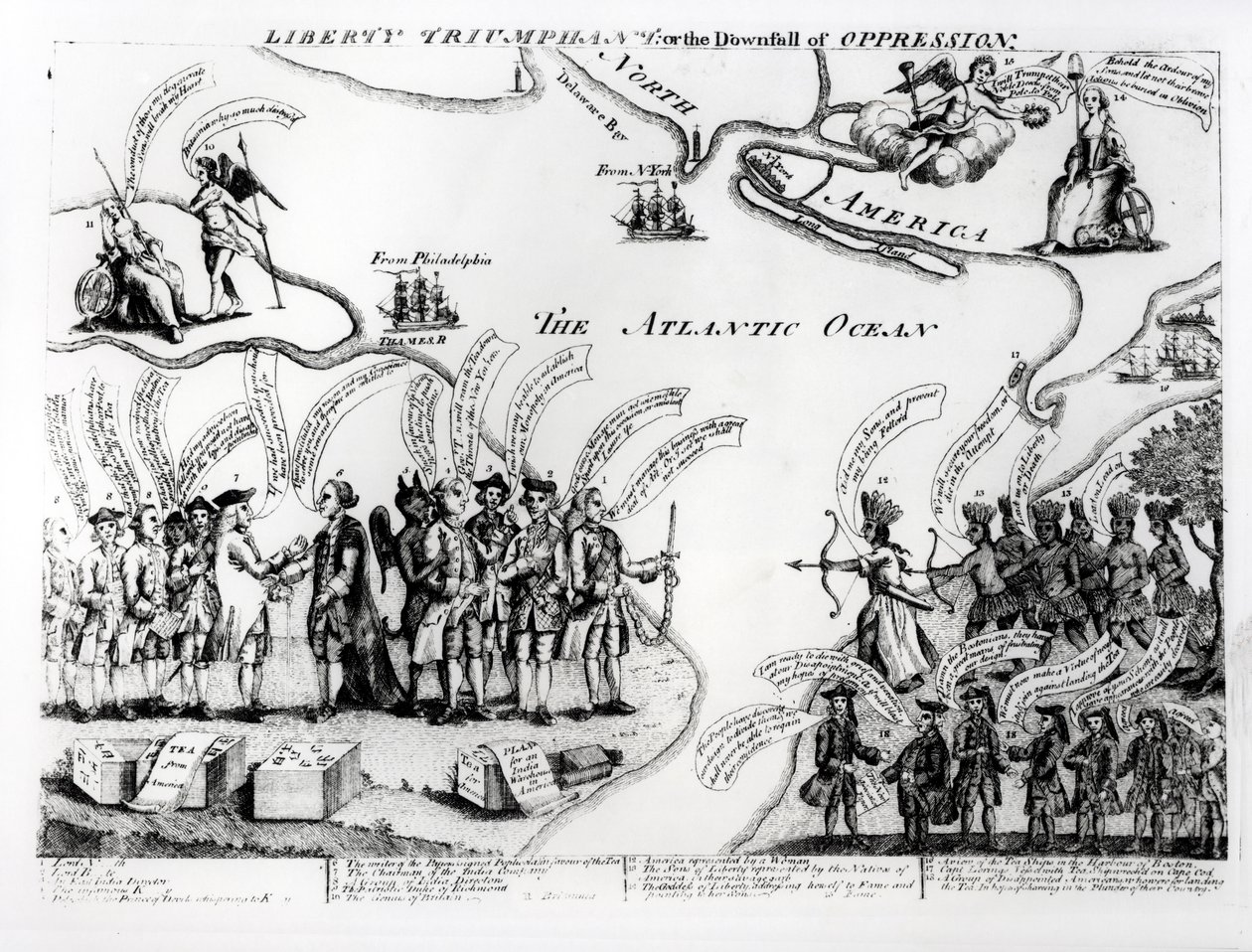 लिबर्टी विजयी, या विरोध का पतन, 1773 द्वारा अमेरिकी स्कूल
