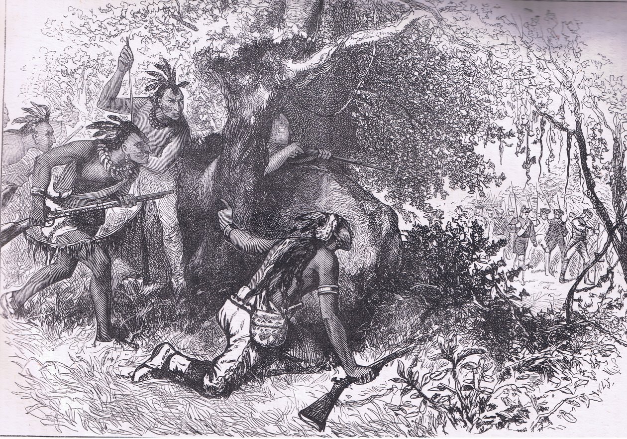 चेरोकीज़ 1760 का विश्वासघात, कैसल, पेट्टर और गैलपिन द्वारा प्रकाशित संयुक्त राज्य अमेरिका के कैसल्स हिस्ट्री का चित्रण, c.1900 (लिथो) द्वारा अमेरिकन इंग्लिश स्कूल
