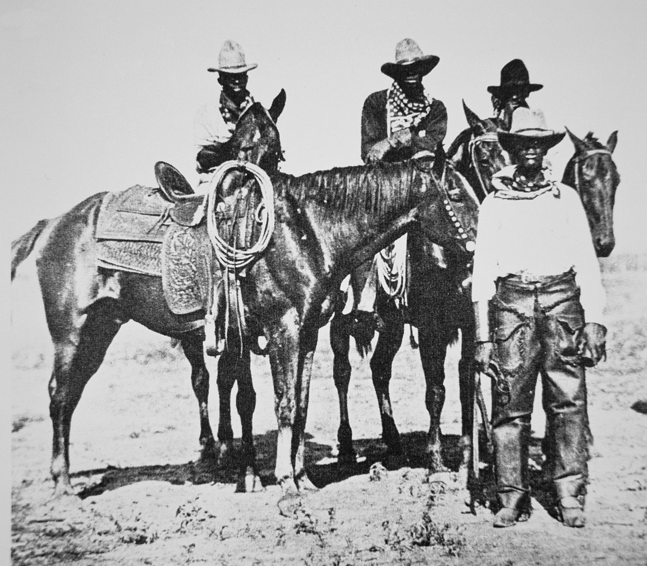 बोनहम, टेक्सास में ब्लैक काउबॉय, c.1890 (b/w फोटो) द्वारा अमेरिकी फोटोग्राफर