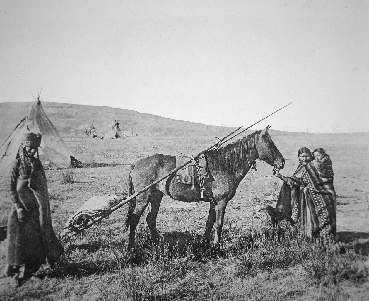 पश्चिमी कनाडा के मूल अमेरिकी क्री लोग, c.1890 (b/w फोटो) द्वारा अमेरिकी फोटोग्राफर