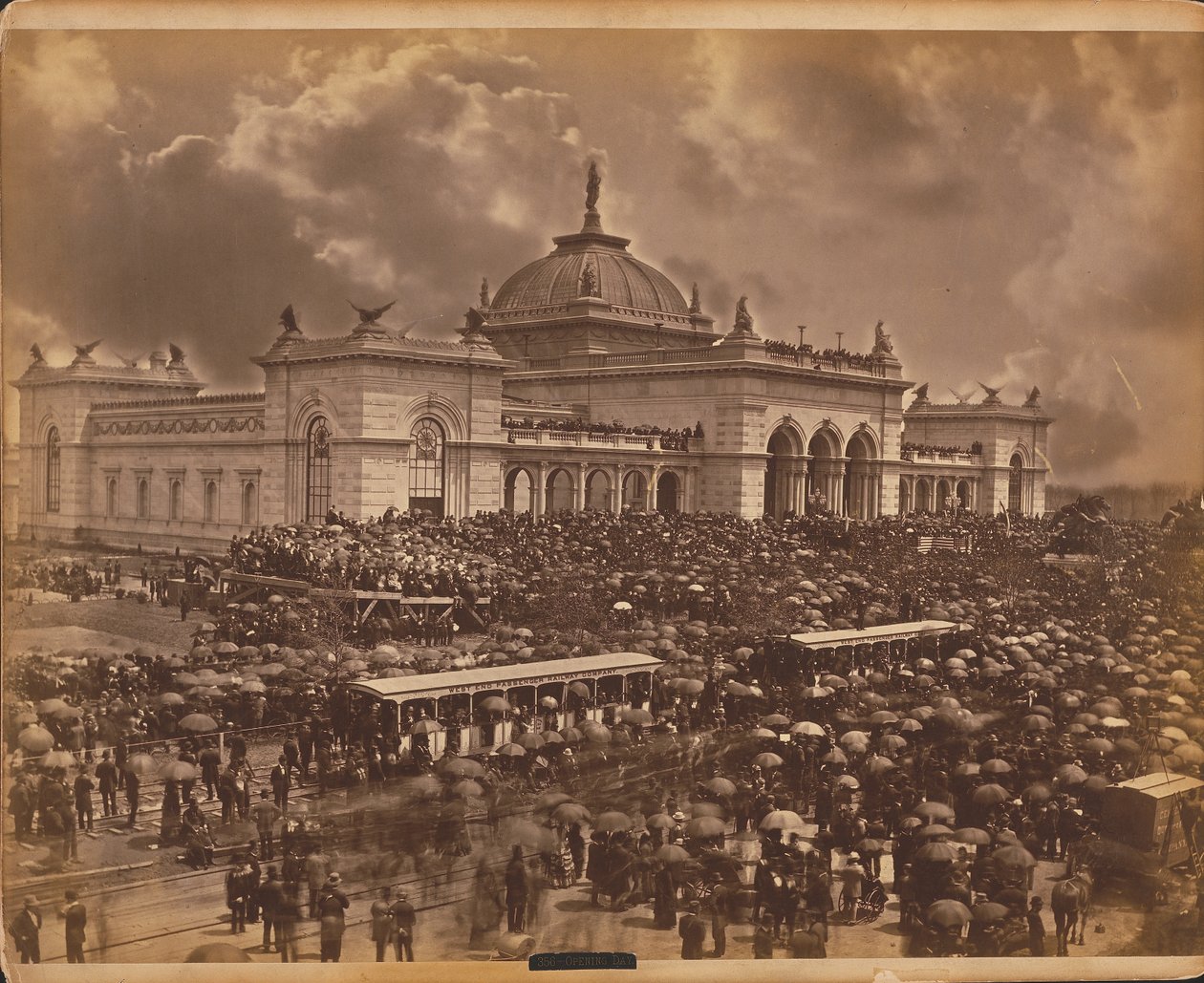 ओपनिंग डे, "द ओटर्स", 1876 का शताब्दी अंतरराष्ट्रीय प्रदर्शनी, फिलाडेल्फिया द्वारा अमेरिकी फोटोग्राफर