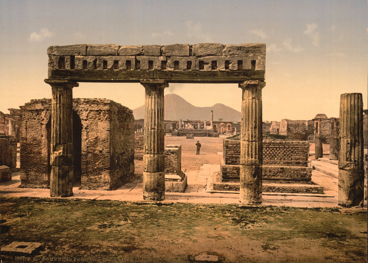 फोरम, पोम्पेई, c.1890-1900 (फोटोमेकेनिकल प्रिंट) द्वारा अमेरिकी फोटोग्राफर