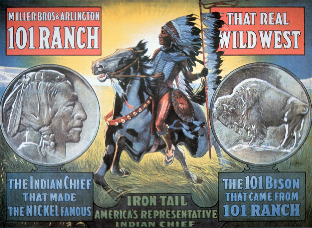 101 Ranch वाइल्ड वेस्ट शो पोस्टर, जिसमें 'आयरन टेल' है द्वारा अमेरिकी स्कूल