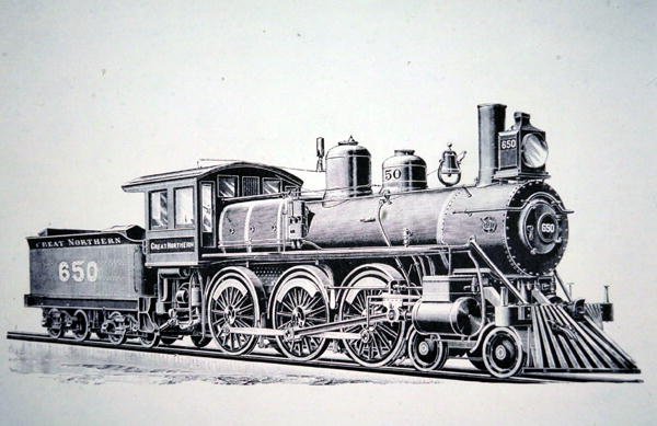 4-6-0 मानक दस पहिया ट्रेन (उत्कीर्णन) द्वारा अमेरिकी स्कूल
