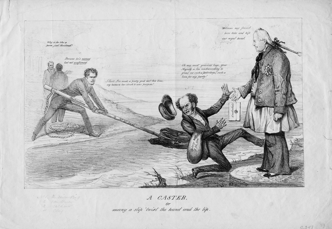 एक ढलाईकार, या, कई एक पर्ची हाथ और होंठ को घुमाती है, c.1831 द्वारा अमेरिकी स्कूल
