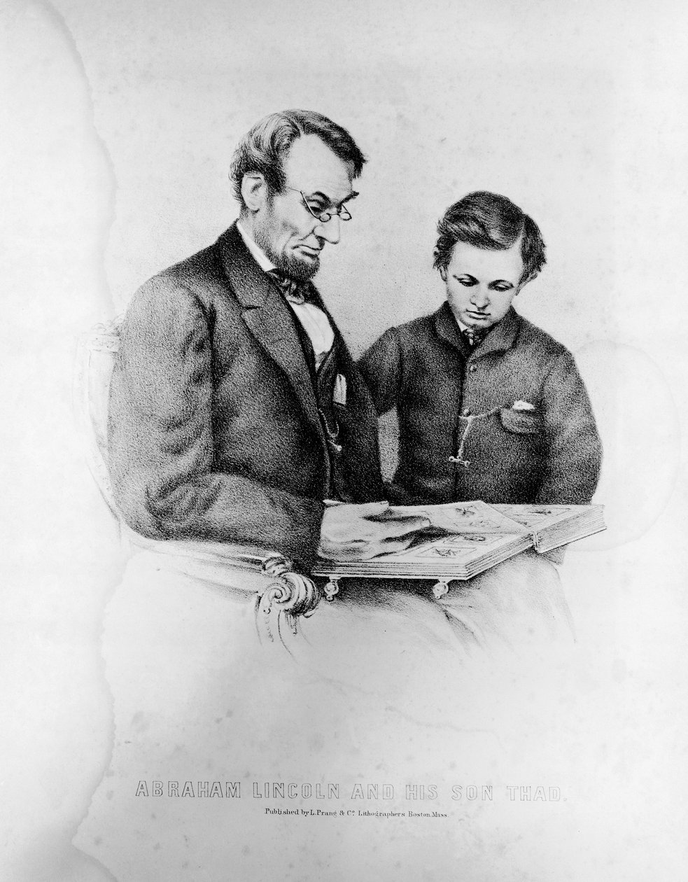 अब्राहम लिंकन (1809-65) और उनका बेटा थाड (1853-71) द्वारा अमेरिकी स्कूल