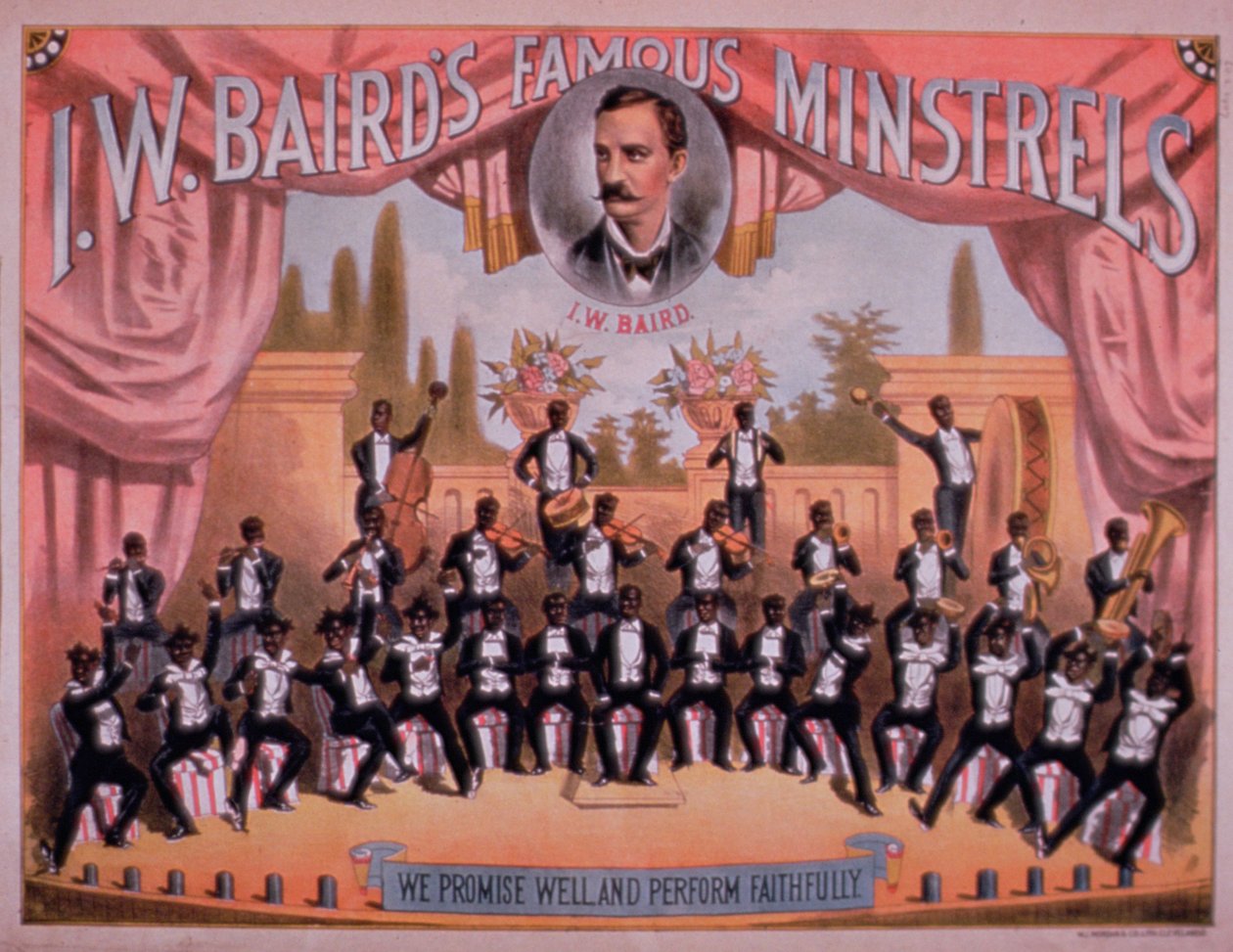 IW बैरन्स के लिए विज्ञापन प्रसिद्ध Minstrels द्वारा अमेरिकी स्कूल