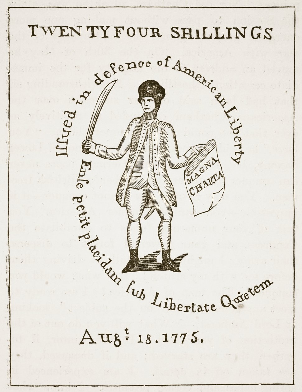 1775 का अमेरिकन बिल ऑफ क्रेडिट, इंग्लैंड का कैसल्स इलस्ट्रेटेड हिस्ट्री द्वारा अमेरिकी स्कूल