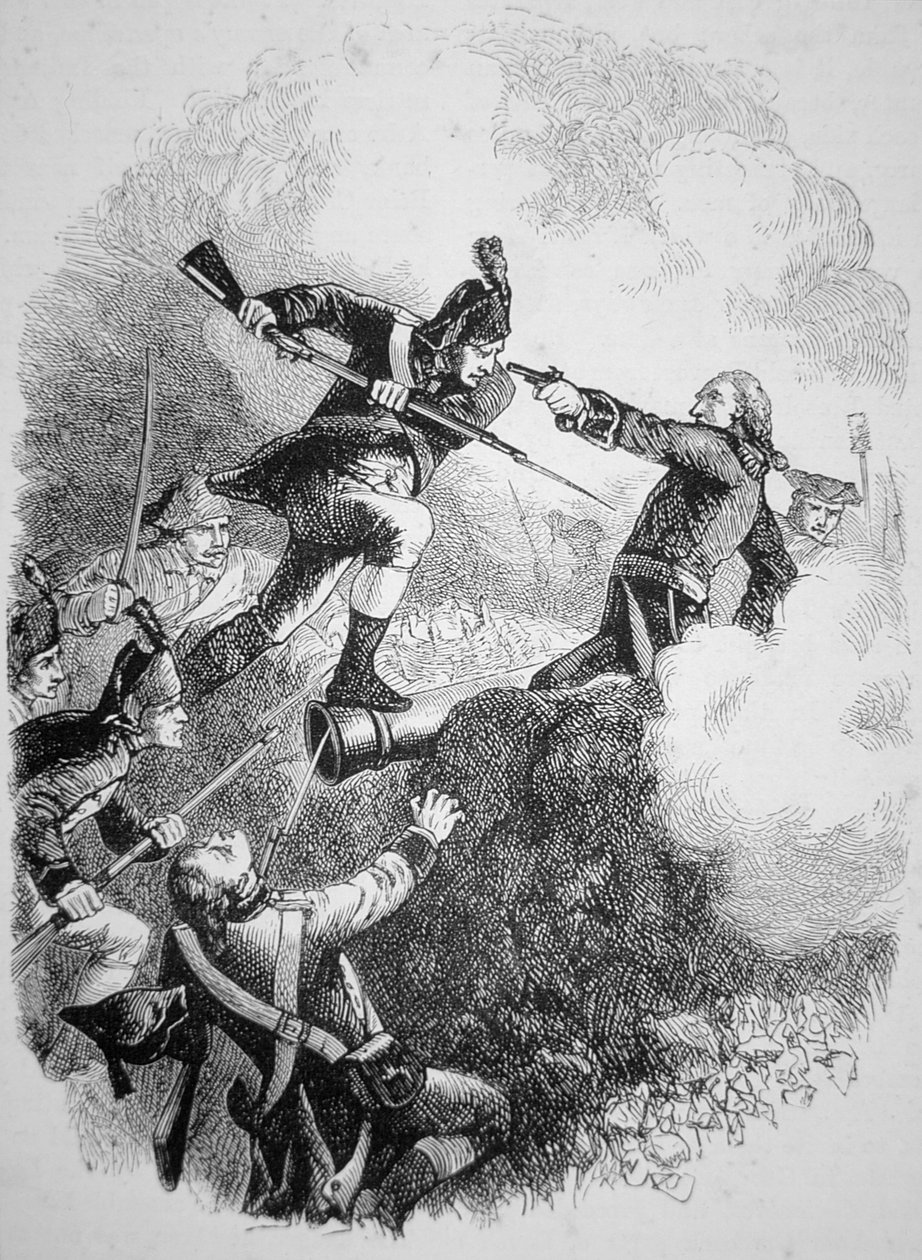 अमेरिकी जनरल एंथोनी वेन ने जुलाई 1779 (लिथो) में एक साहसी संगीन हमले के साथ स्टोनी पॉइंट पर ब्रिटिश गढ़ पर कब्जा कर लिया। द्वारा अमेरिकी स्कूल