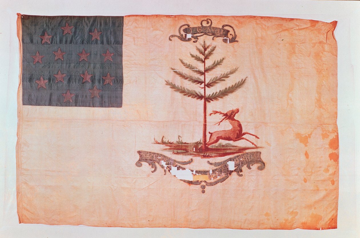 बक्स ऑफ अमेरिका फ्लैग, c.1787 द्वारा अमेरिकी स्कूल