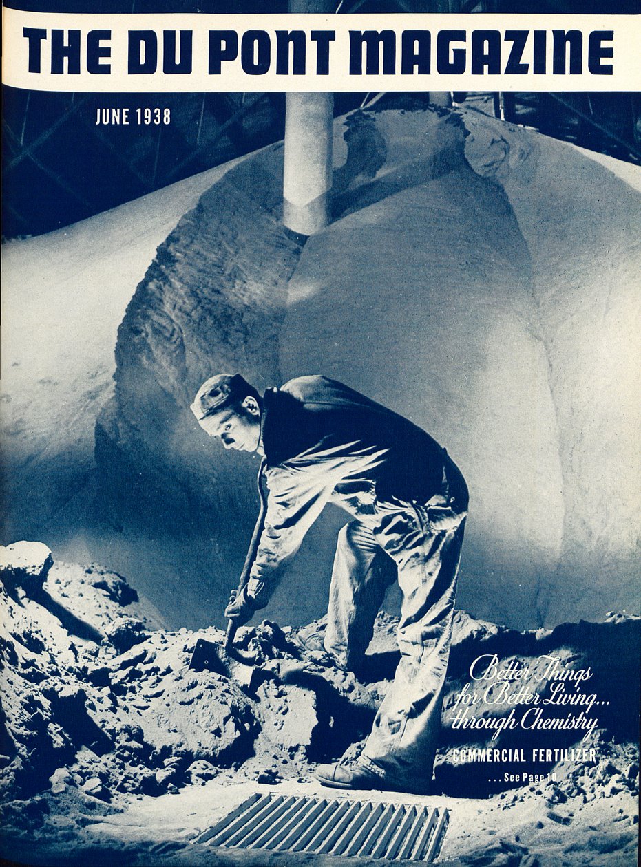वाणिज्यिक उर्वरक, ड्यूपॉन्ट पत्रिका का फ्रंट कवर, जून 1938 द्वारा अमेरिकी स्कूल
