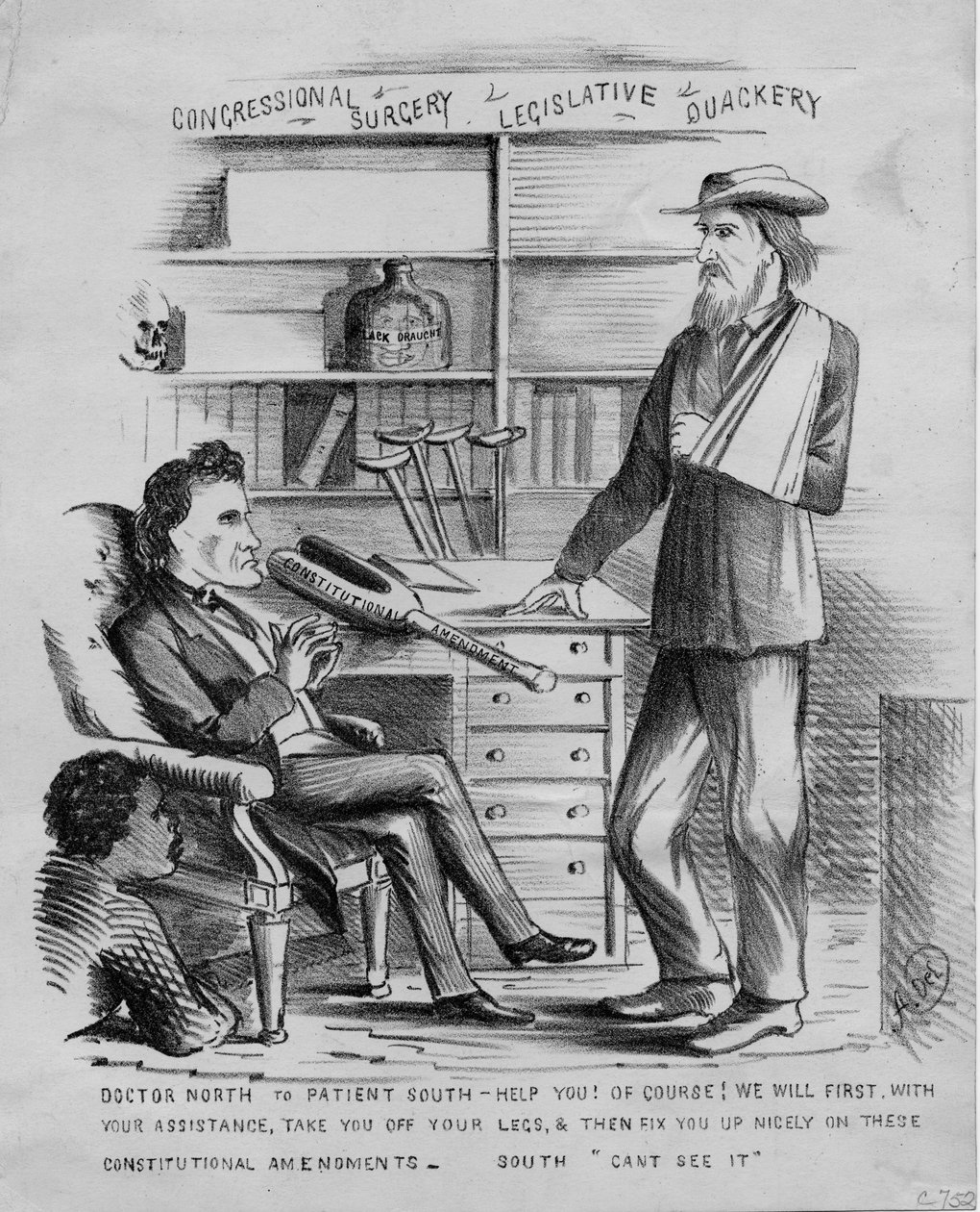 कांग्रेस की सर्जरी: विधायी quackery, c.1866 द्वारा अमेरिकी स्कूल