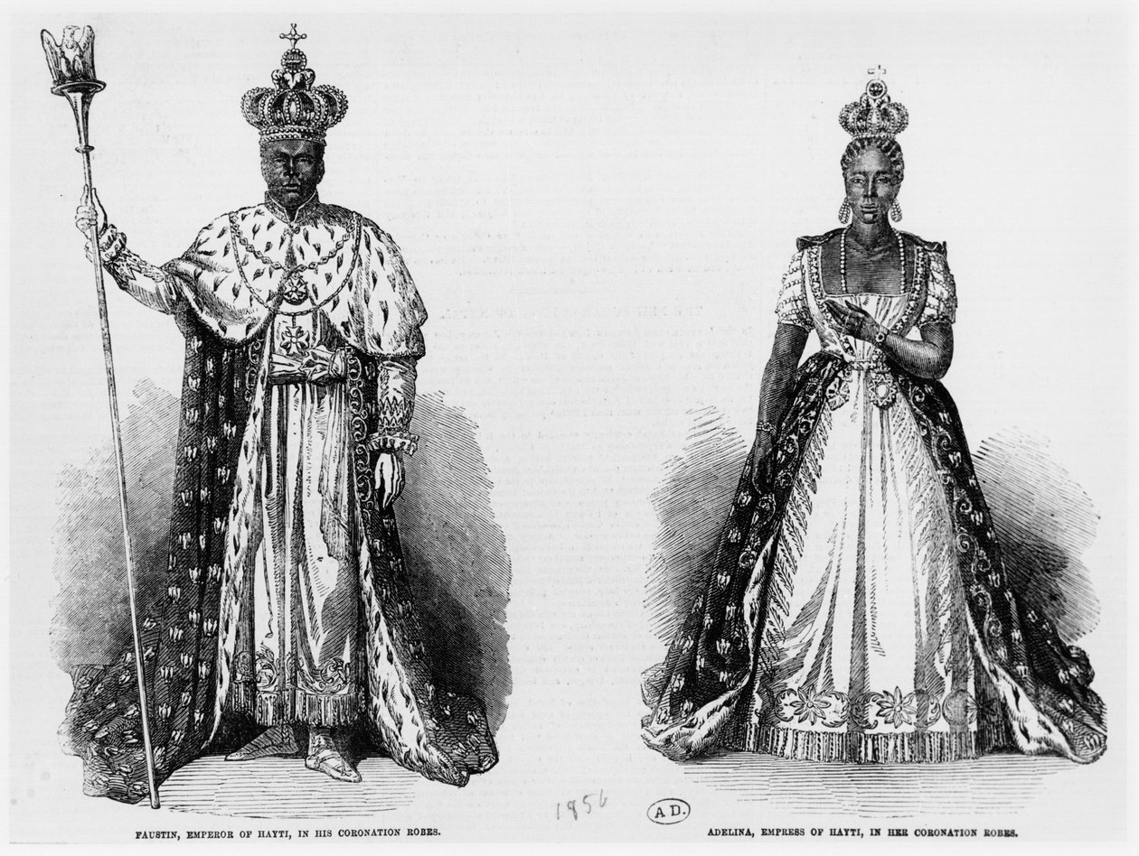 हैती के सम्राट के रूप में जनरल फस्टिन सोलोक (c.1785-1867) और हैती की महारानी के रूप में एडेलिना, 1856 द्वारा अमेरिकी स्कूल