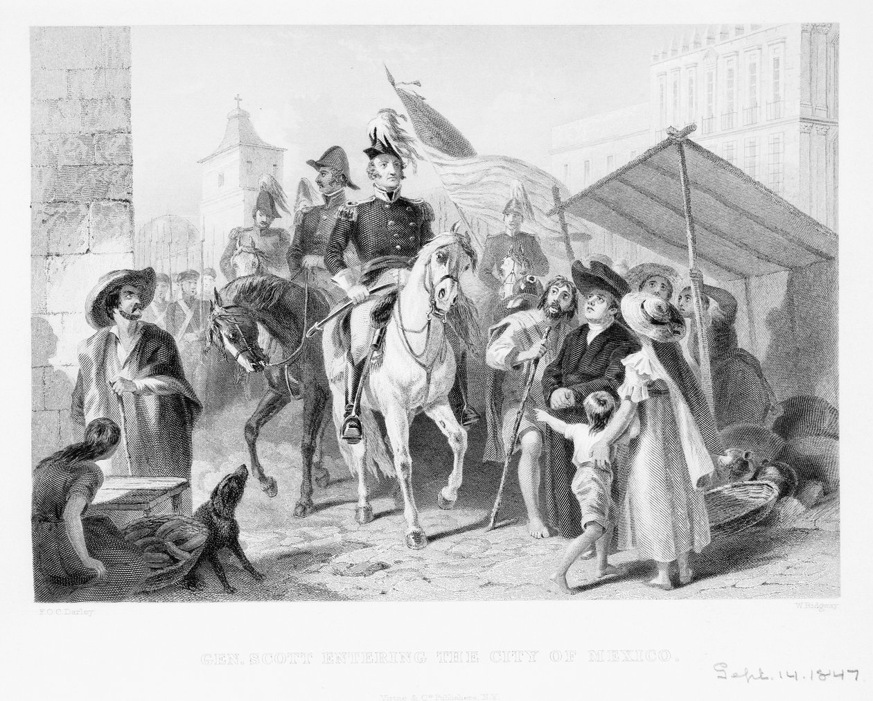 जनरल विनफील्ड स्कॉट (1786-1866) ने 1847 में मेक्सिको शहर में प्रवेश किया द्वारा अमेरिकी स्कूल