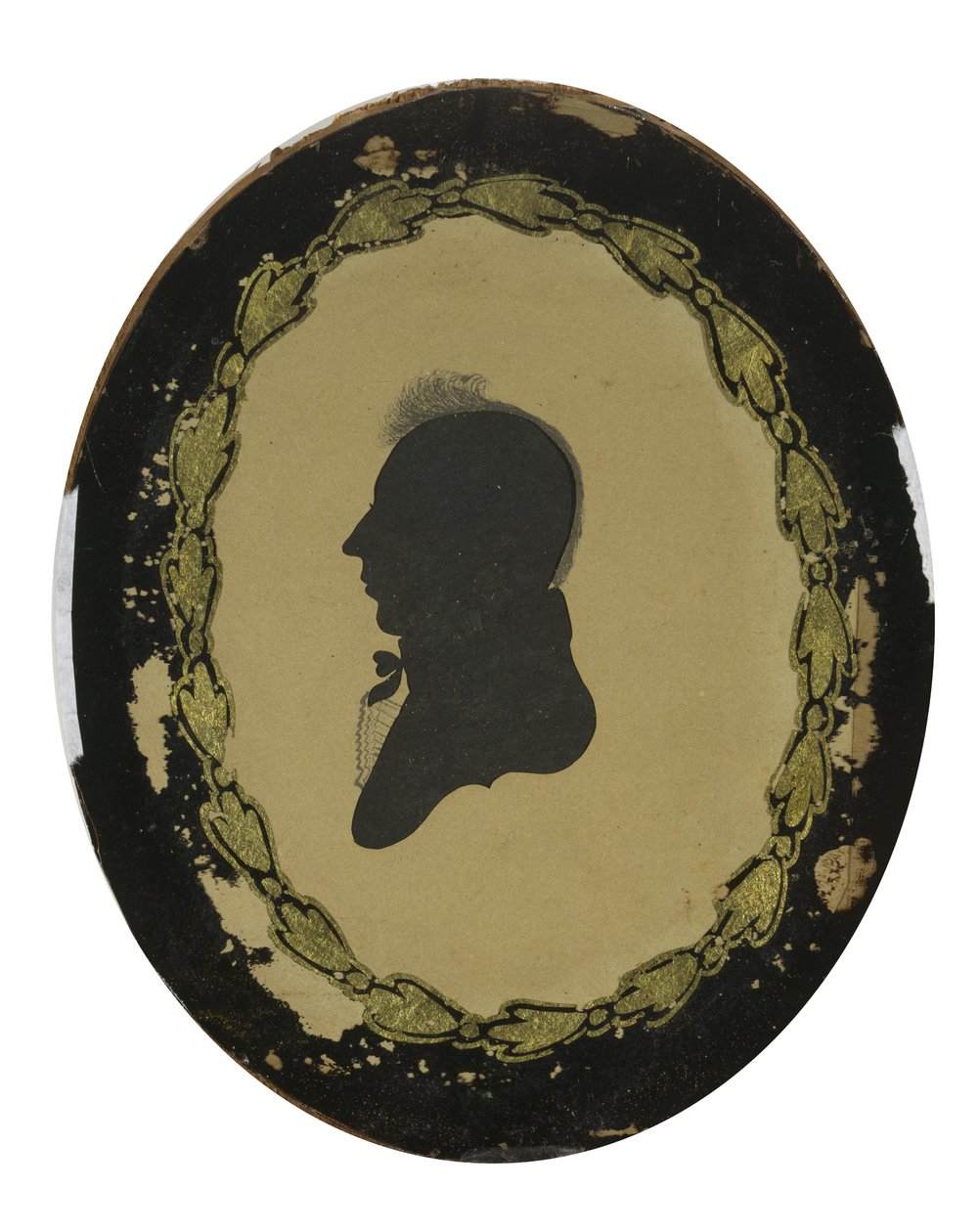एक आदमी का खोखला-कट सिल्हूट, c. 1800-1805 (काली स्याही से बुना हुआ कागज) द्वारा अमेरिकी स्कूल