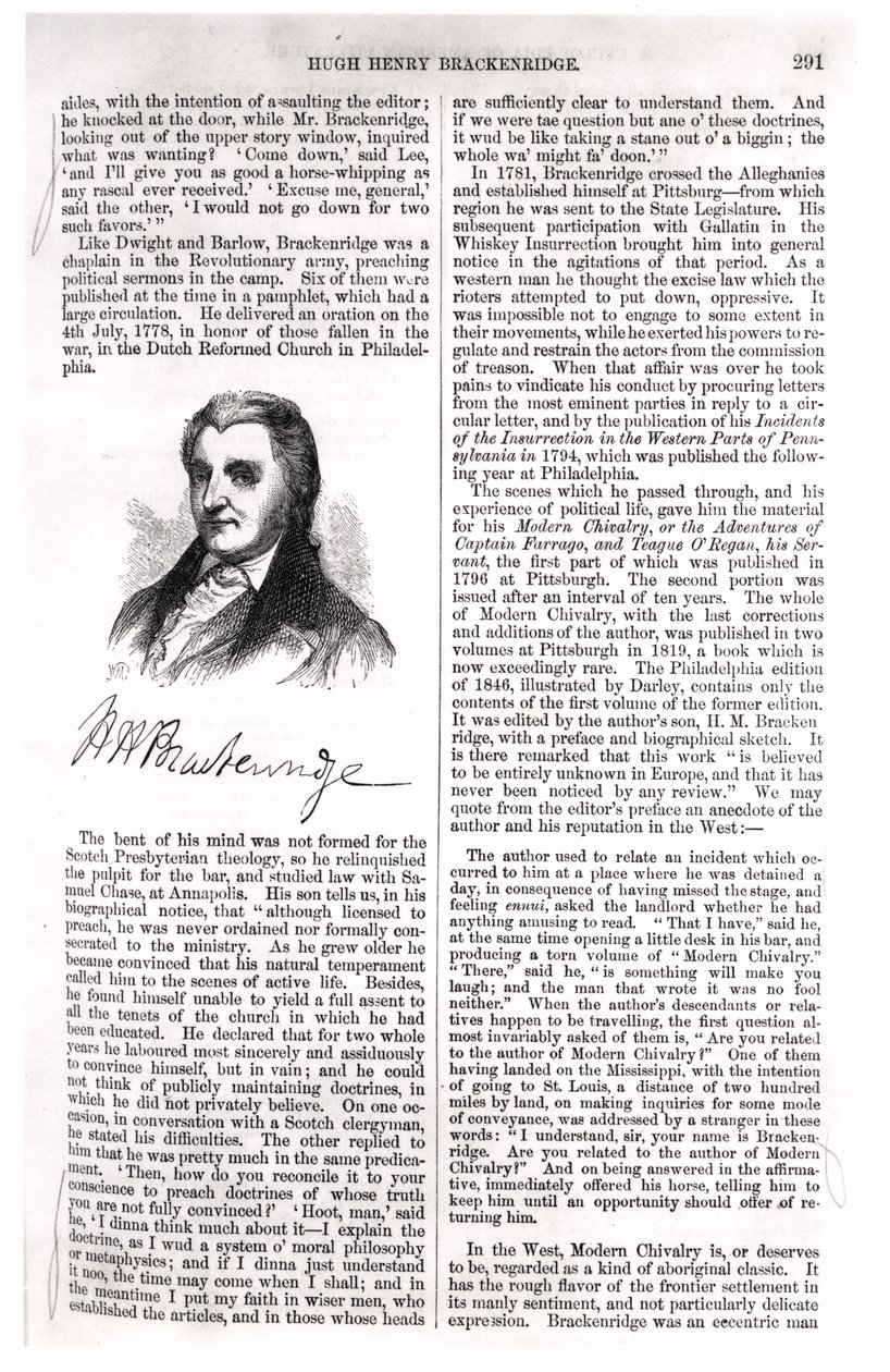 ह्यूग हेनरी ब्रैकेनरिज (1748-1816) &39;साइक्लोपीडिया ऑफ अमेरिकन लिटरेचर&39; से एवर्ट ऑगस्टस ड्यूकिनक (1816-78) 1855 द्वारा अमेरिकी स्कूल