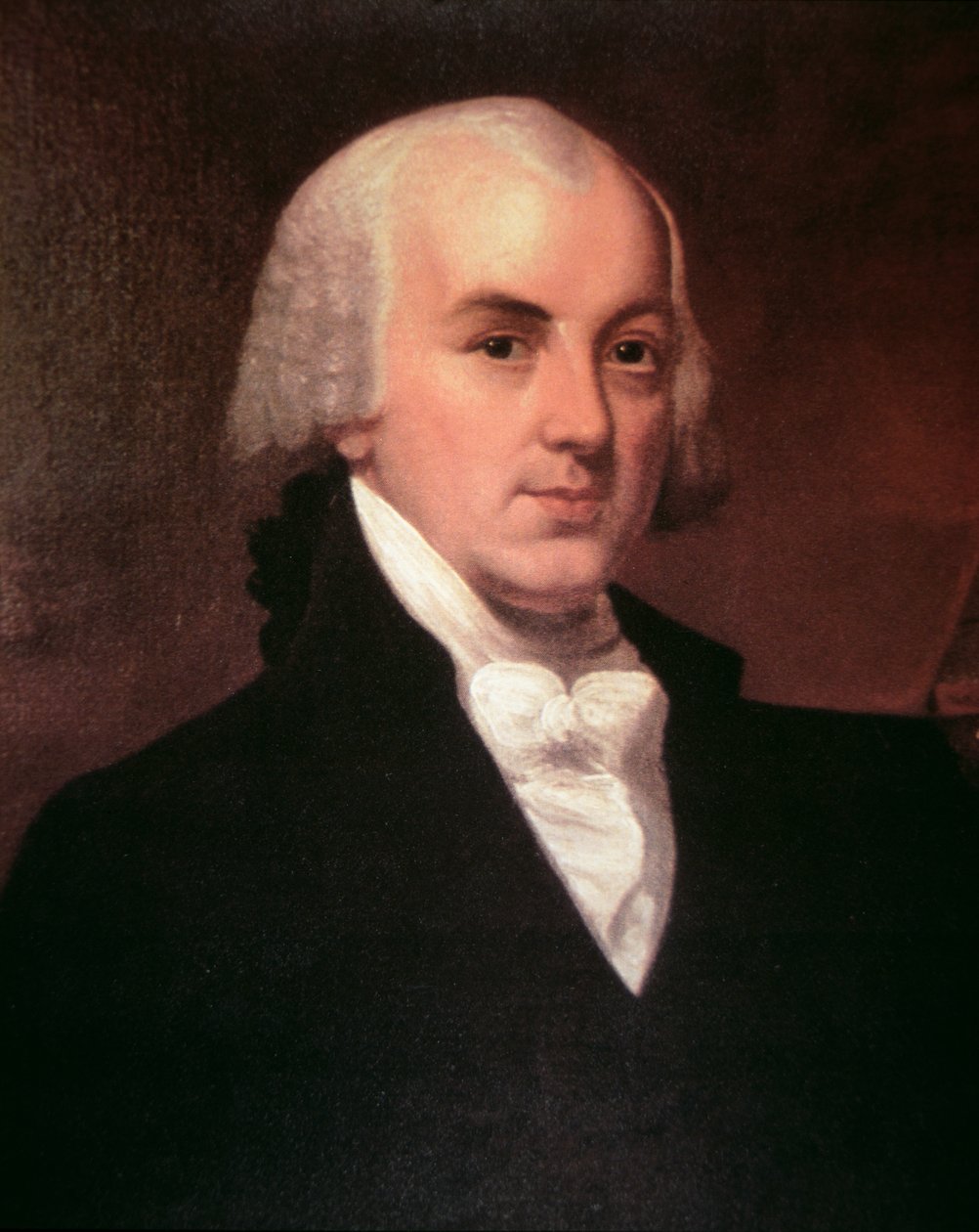 जेम्स मैडिसन (1751-1836) (रंग लिथो) द्वारा अमेरिकी स्कूल