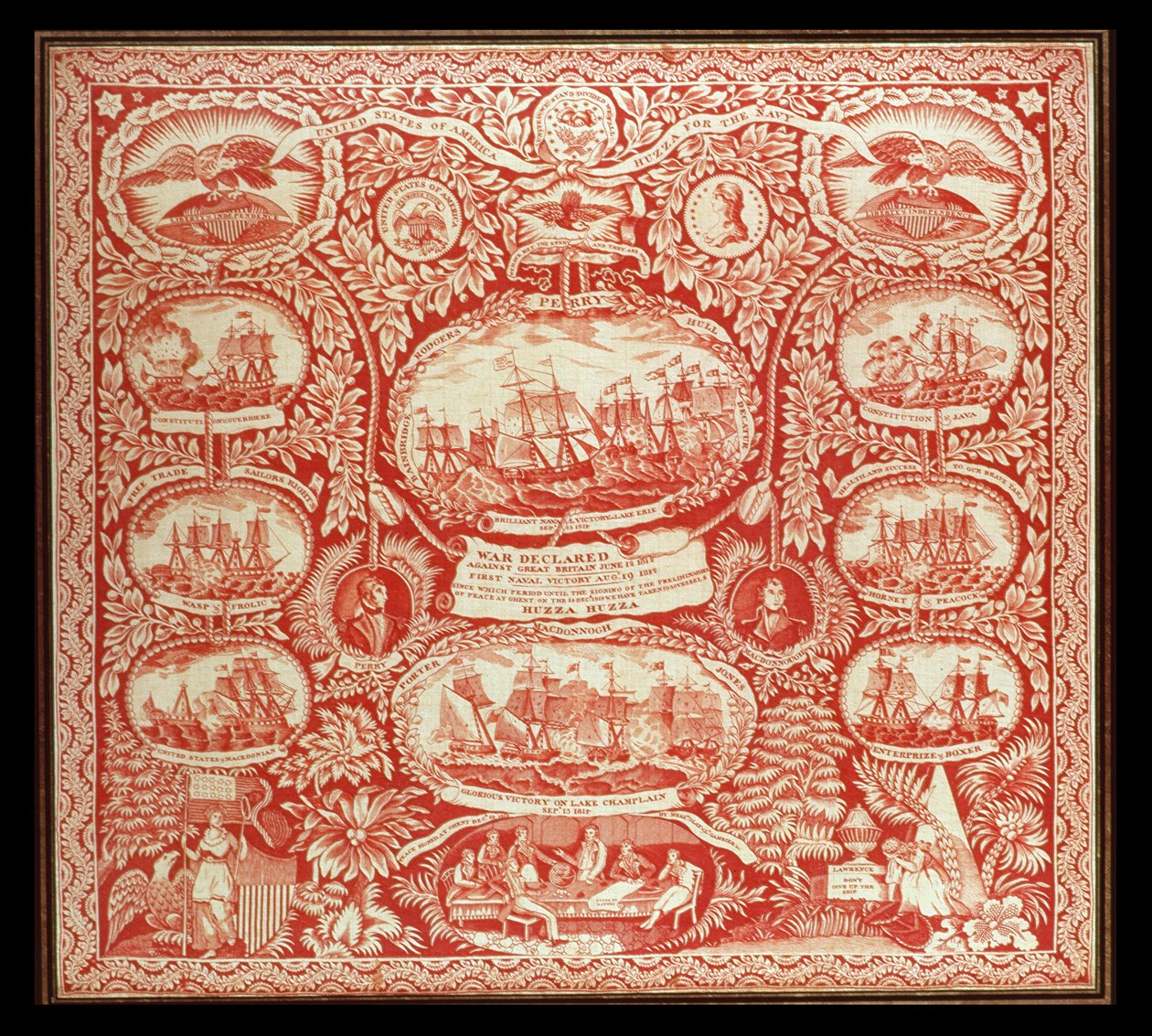 1812 के युद्ध की जीत की याद करते हुए केर्किफ, c.1815 (कपास) द्वारा अमेरिकी स्कूल