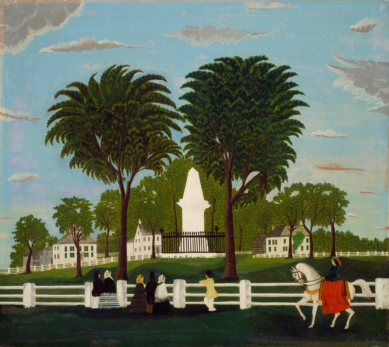 लेक्सिंगटन बैटल मोन्यूमेंट, c.1830 द्वारा अमेरिकी स्कूल