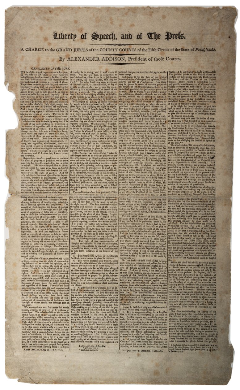 लिबर्टी ऑफ़ स्पीच, एंड द प्रेस, 1799 जनवरी द्वारा अमेरिकी स्कूल