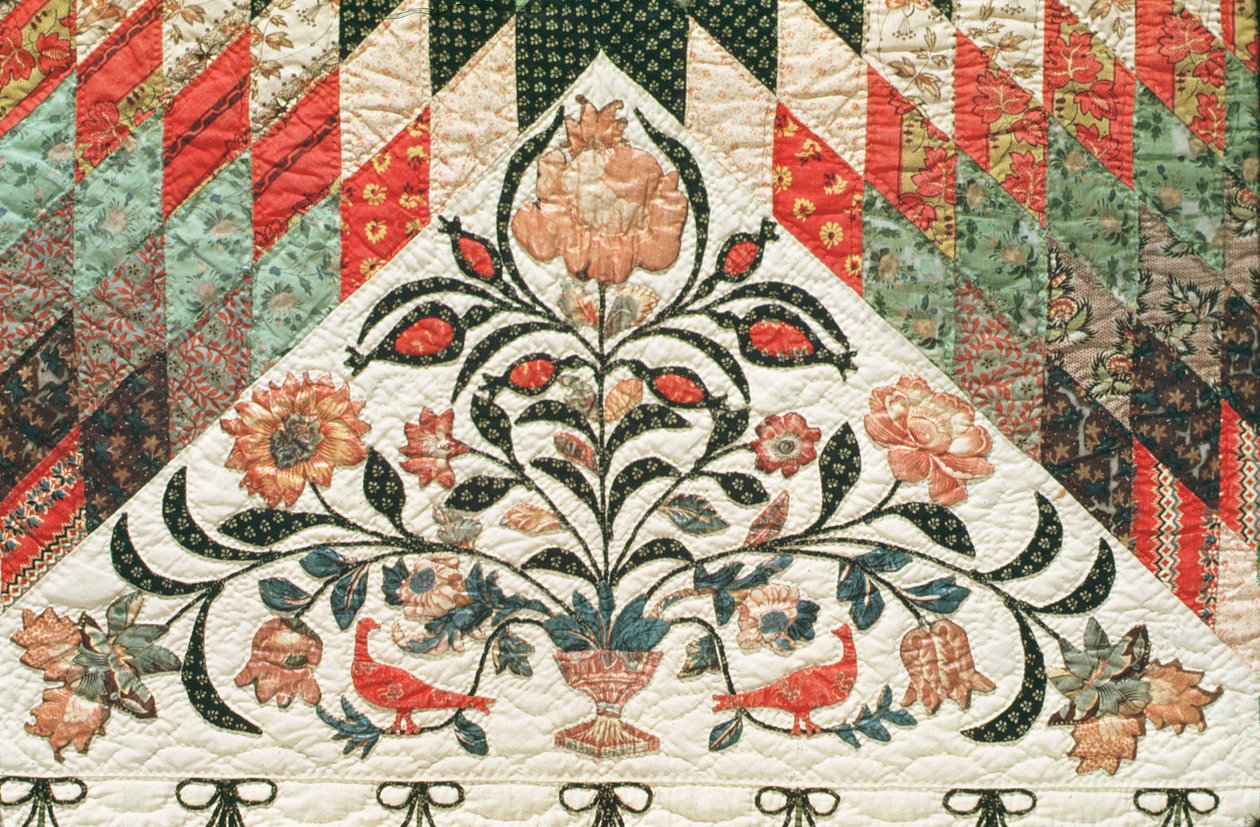 लोन स्टार पैटर्न रजाई, c.1850 (कपास) (51714 भी देखें) द्वारा अमेरिकी स्कूल
