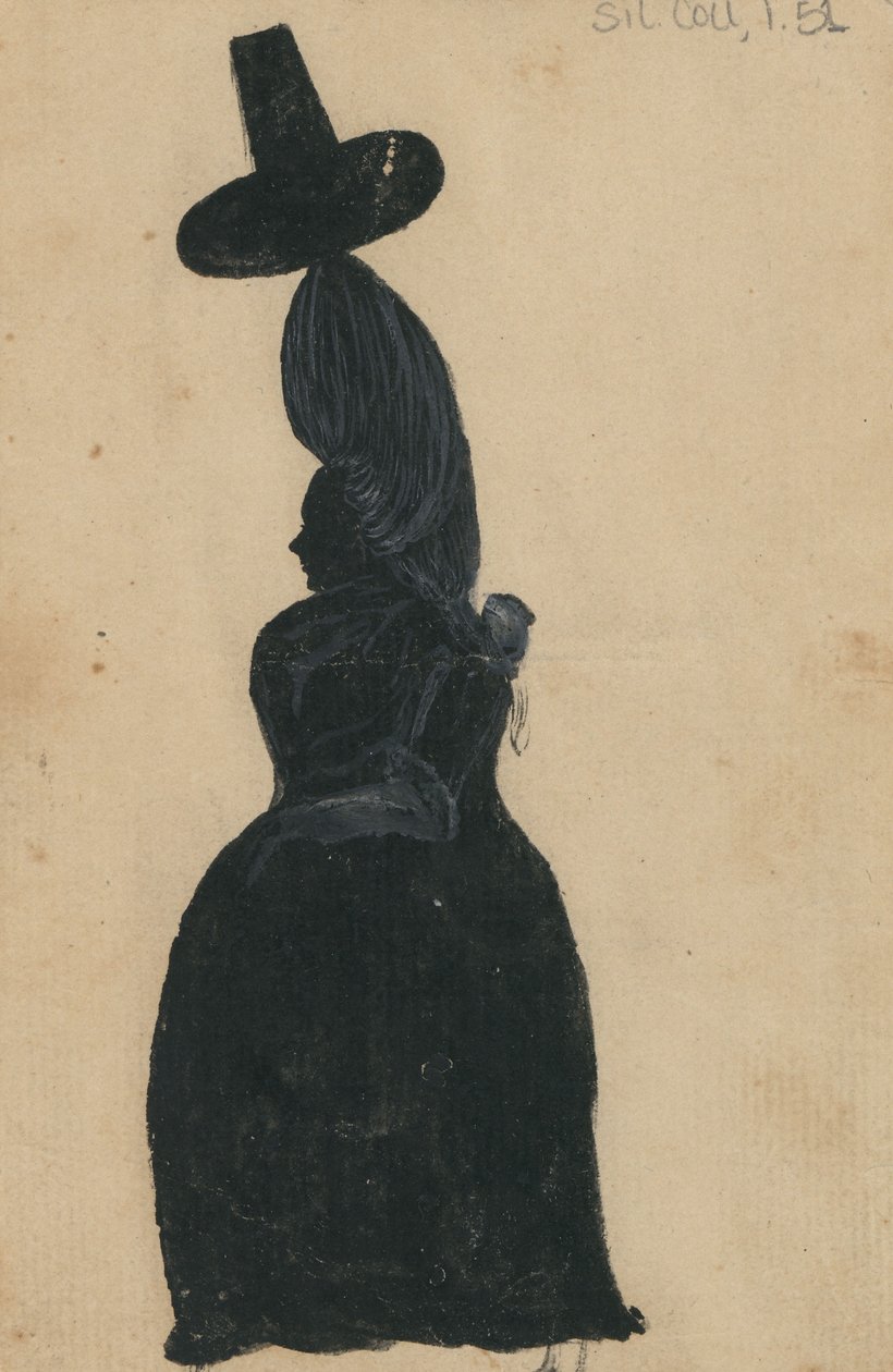 लुसी नॉक्स, c.1790 (कार्ड पर चीन की सफेद स्याही) द्वारा अमेरिकी स्कूल