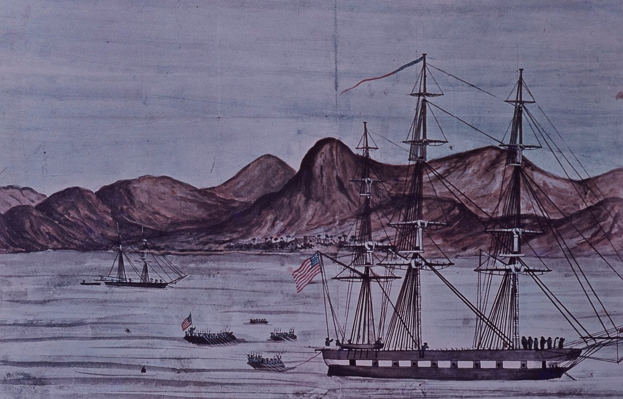 मैक्सिकन-अमेरिकी युद्ध (1846-48), लोरेटो में अमेरिकी नौसेना लैंडिंग बल द्वारा अमेरिकी स्कूल