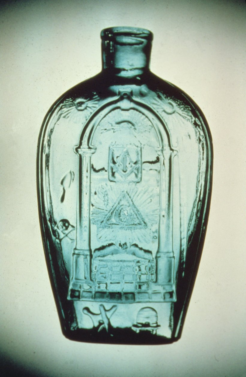 मोल्ड-उड़ा मेसोनिक फ्लास्क, कीने (मार्लबोरो सेंट) ग्लासवर्क्स, सी .1515-17 (ग्लास) द्वारा अमेरिकी स्कूल