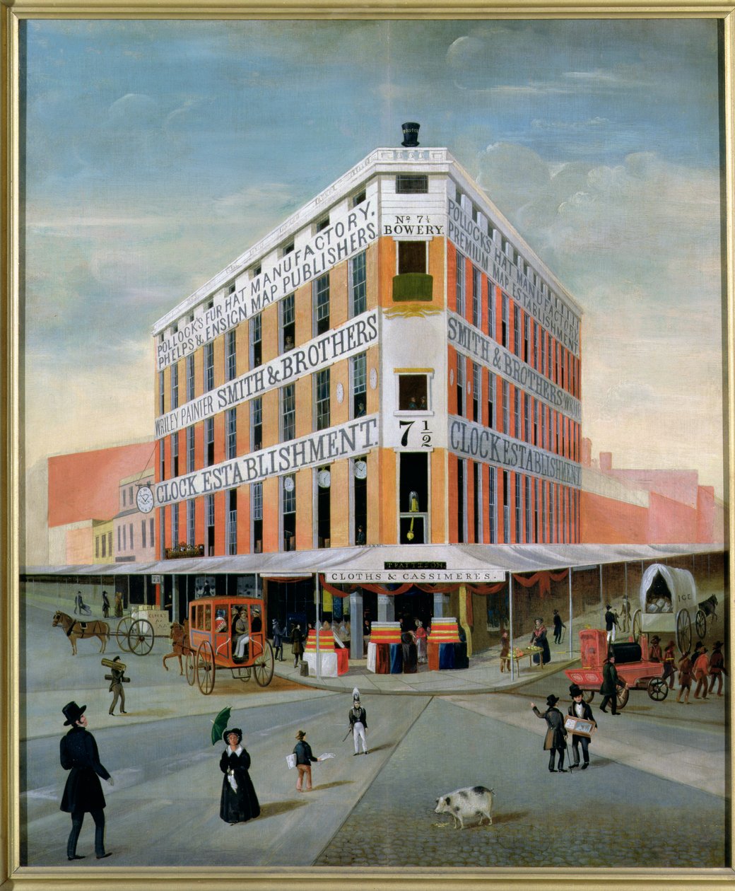 No.7 12 बोवेरी, NYC, c.1837-39 द्वारा अमेरिकी स्कूल