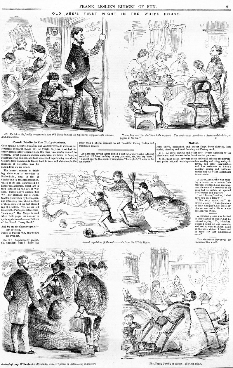 व्हाइट हाउस में ओल्ड एब्स फर्स्ट नाइट, c.1860 द्वारा अमेरिकी स्कूल