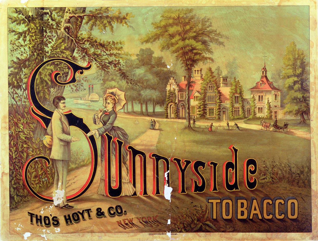 पोस्टर विज्ञापन Sunnyside Tobacco द्वारा अमेरिकी स्कूल