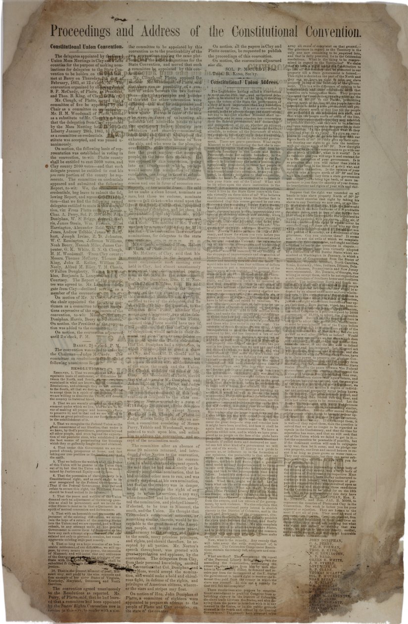 संवैधानिक सम्मेलन की कार्यवाही और पता, c.19th मार्च 1861 द्वारा अमेरिकी स्कूल