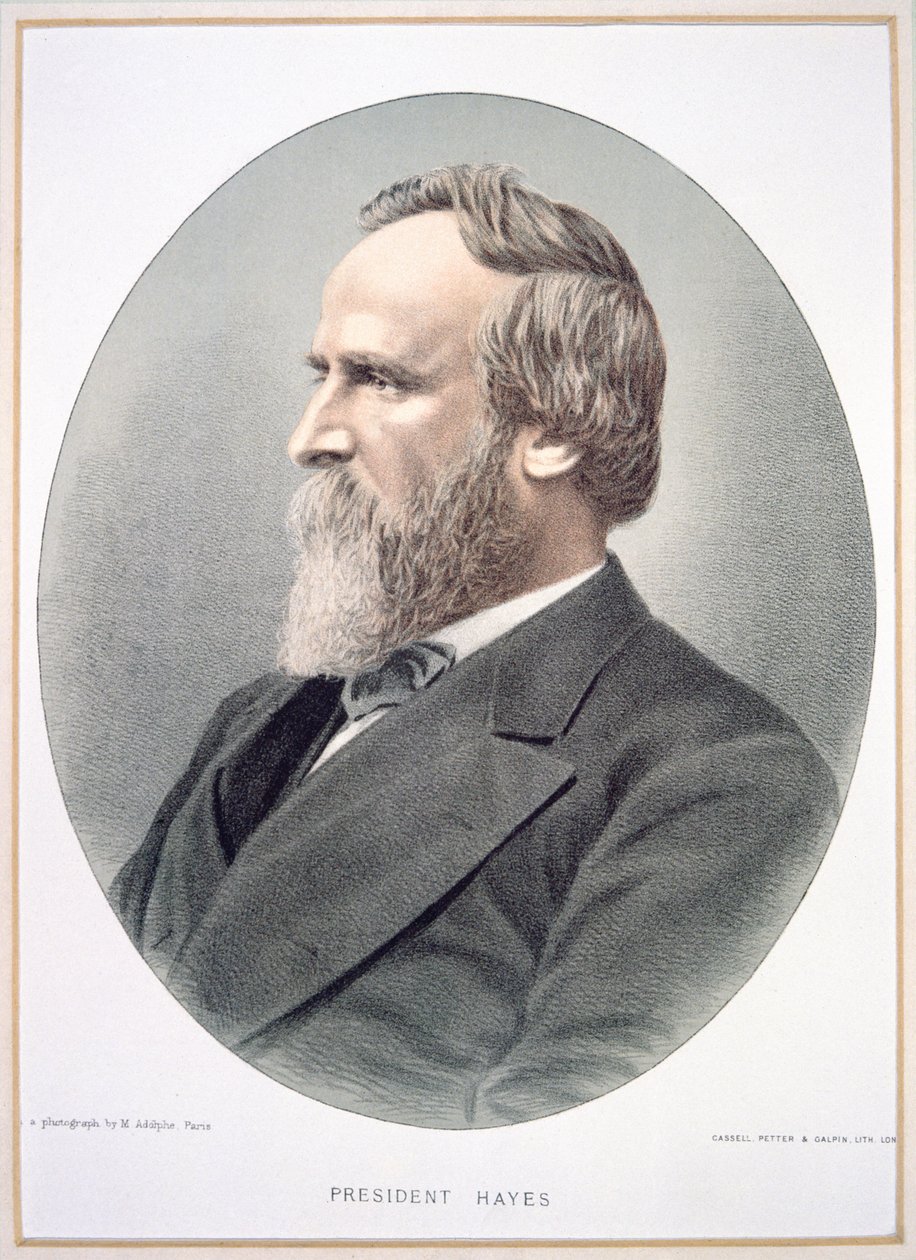 रदरफोर्ड बी. हेस (1822-93) (रंग लिथो) द्वारा अमेरिकी स्कूल