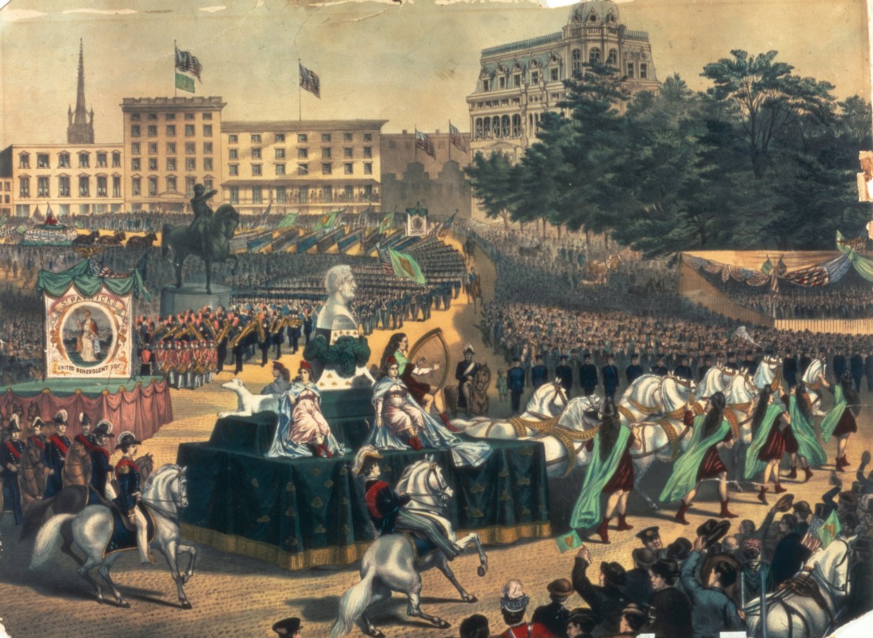 सेंट पैट्रिक डे परेड अमेरिका, यूनियन स्क्वायर, 1870 में द्वारा अमेरिकी स्कूल