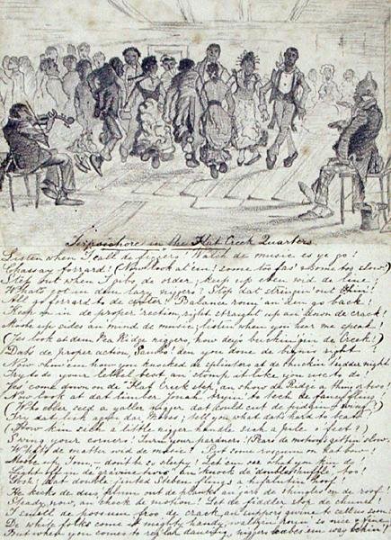 फ्लैट क्रीक क्वार्टर, मटर रिज में टेरपिस्कोर, c.1860 (कागज पर पेंसिल) द्वारा अमेरिकी स्कूल