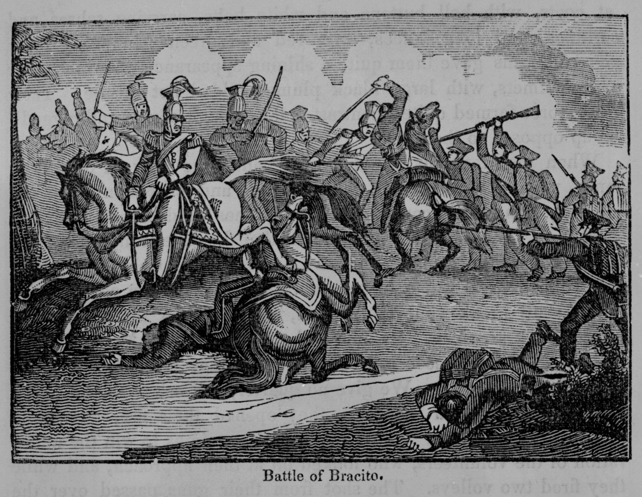 1862 में प्रकाशित जॉन फ्रॉस्ट द्वारा &39;ए पिक्टोरियल हिस्ट्री ऑफ़ मैक्सिको एंड द मैक्सिकन वॉर&39; से ब्रैकिटो की लड़ाई, चित्रण द्वारा अमेरिकी स्कूल