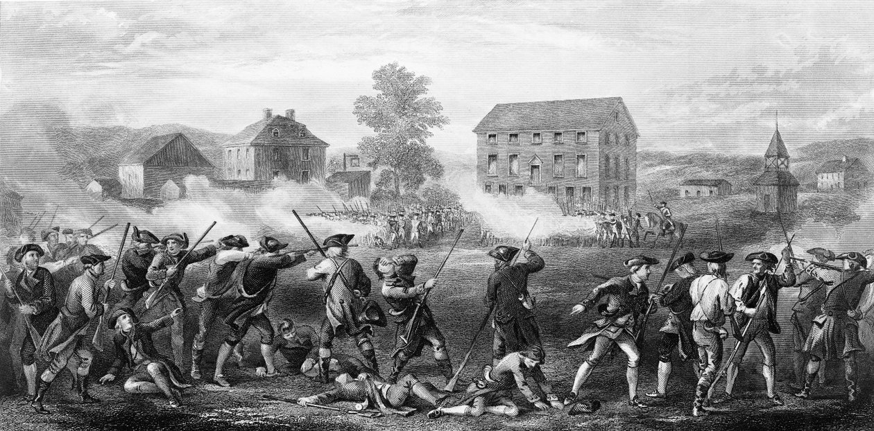 19 अप्रैल 1775 को लेक्सिंगटन की लड़ाई द्वारा अमेरिकी स्कूल